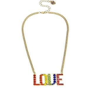 Betsey Johnson AUTHENTIC Rainbow 🌈 Love necklace nwot